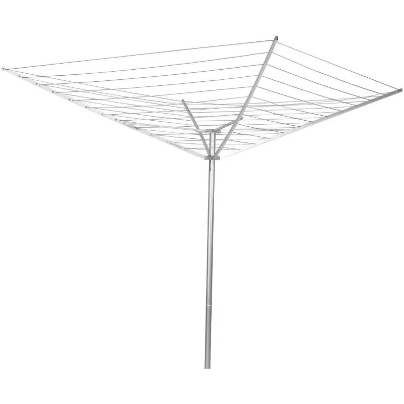 

17120-1 Rotary Outdoor Umbrella Drying Rack | Aluminum Arms and Steel Post | 12-Lines with 165 ft. Clothesline