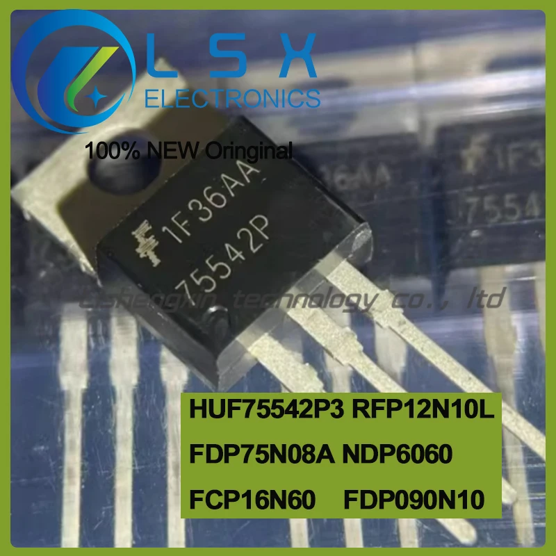 5pcs HUF75542P3 RFP12N10L FDP75N08A NDP6060  FCP16N60 FDP090N10 TO-220 New and Original