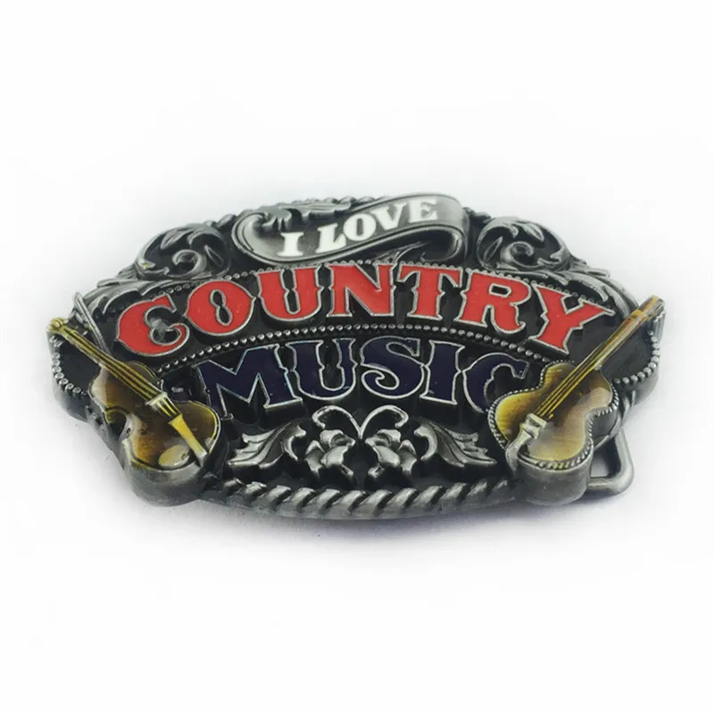 الرجعية عارضة قبعات رعاة البقر الغربية سبائك الزنك حزام مشبك موسيقى الريف الغيتار تصميم الأزياء التبعي للرجال #2