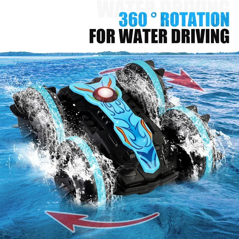 Amphibious Remote Control Toy Car Amphibious Land Rolling and Rotating Children's Remote Control Stunt Gesture Car rc car