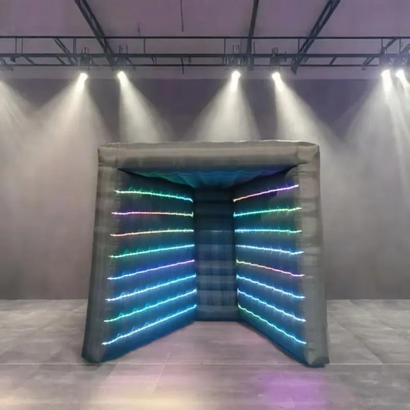 Inflatable Photo Booth Shell 210D Oxford Cloth LED Light Wall Background Curtain Portable for Wedding Party Events Custom