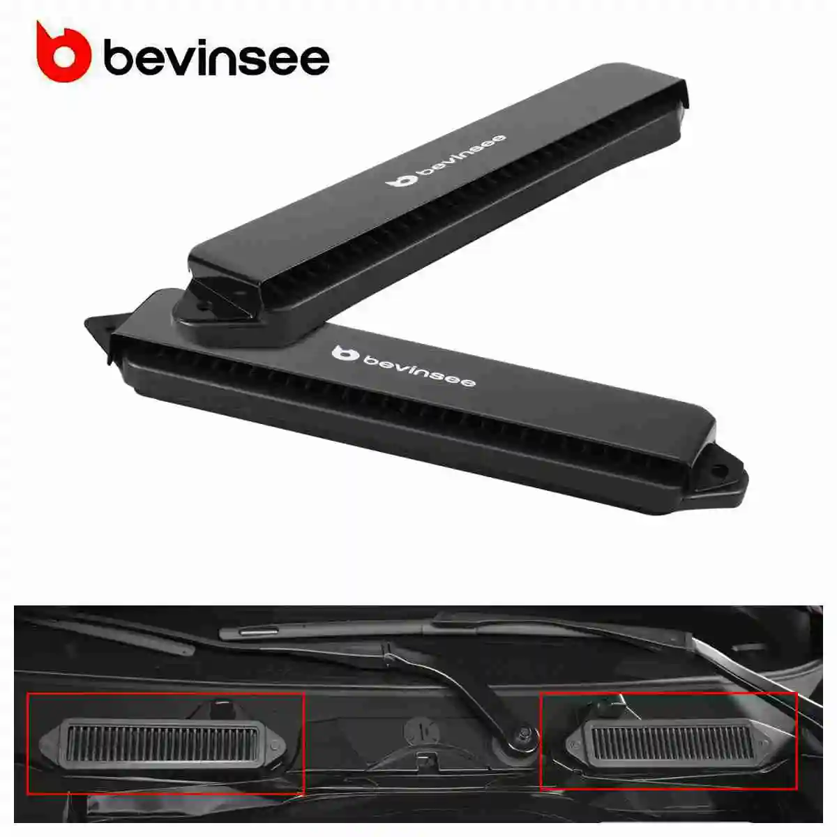 

BEVINSEE 2PCS Cabin Air Cowl Filters & Weather Guards For BMW E90 E92 E91 E93 E82 E88 X1 E84 335i 328i 330i 323i 325i 135i 118i