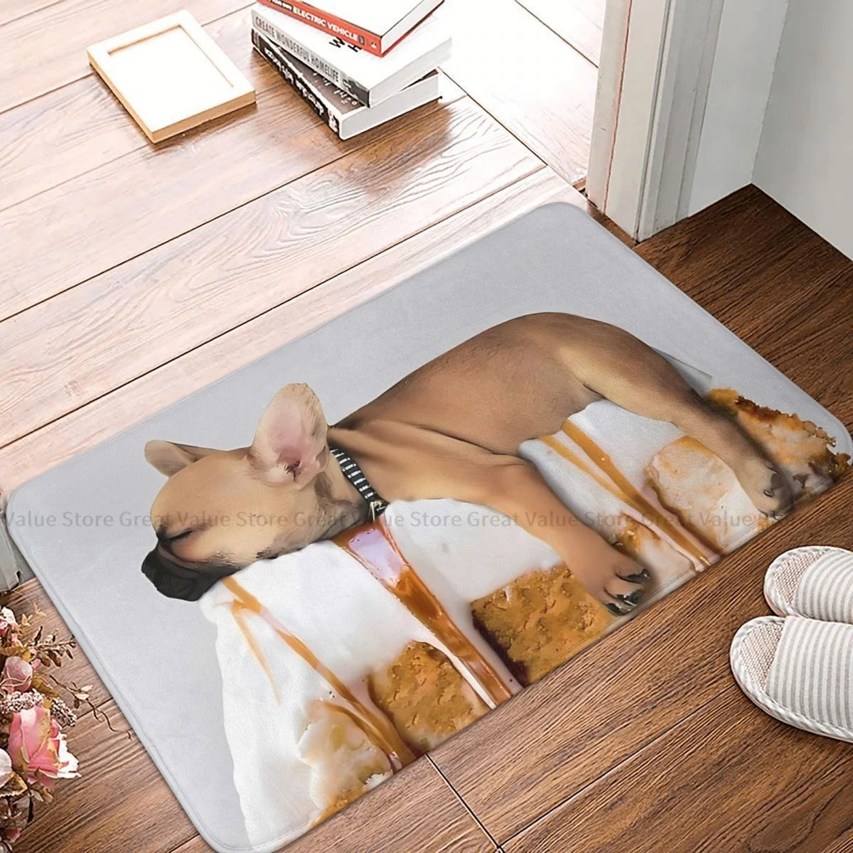 French Bulldogs Pet Dogs Animal Bedroom Mat Frenchie Cake Doormat Living Room Carpet Balcony Rug Home Decor