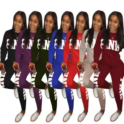 Women's Slim-Fitting Two-Piece Sportswear Set Sexy Letter Print Quick Dry Comfortable Fitness Clothing with Size Chart