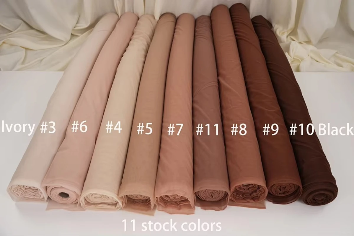 Mistlace Naked Skin 30D Non Stretch Corset Mesh Fabric Nylon Soft SheerTransparent Corsetry Java Net Tulle for Dress Lining ML12