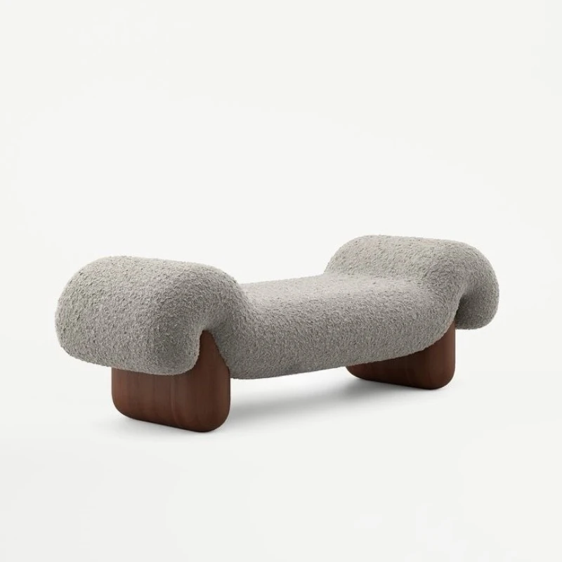 

Medieval retro simple solid wood creative fabric sofa stool shoe changing stool bedroom bedside stool cloakroom