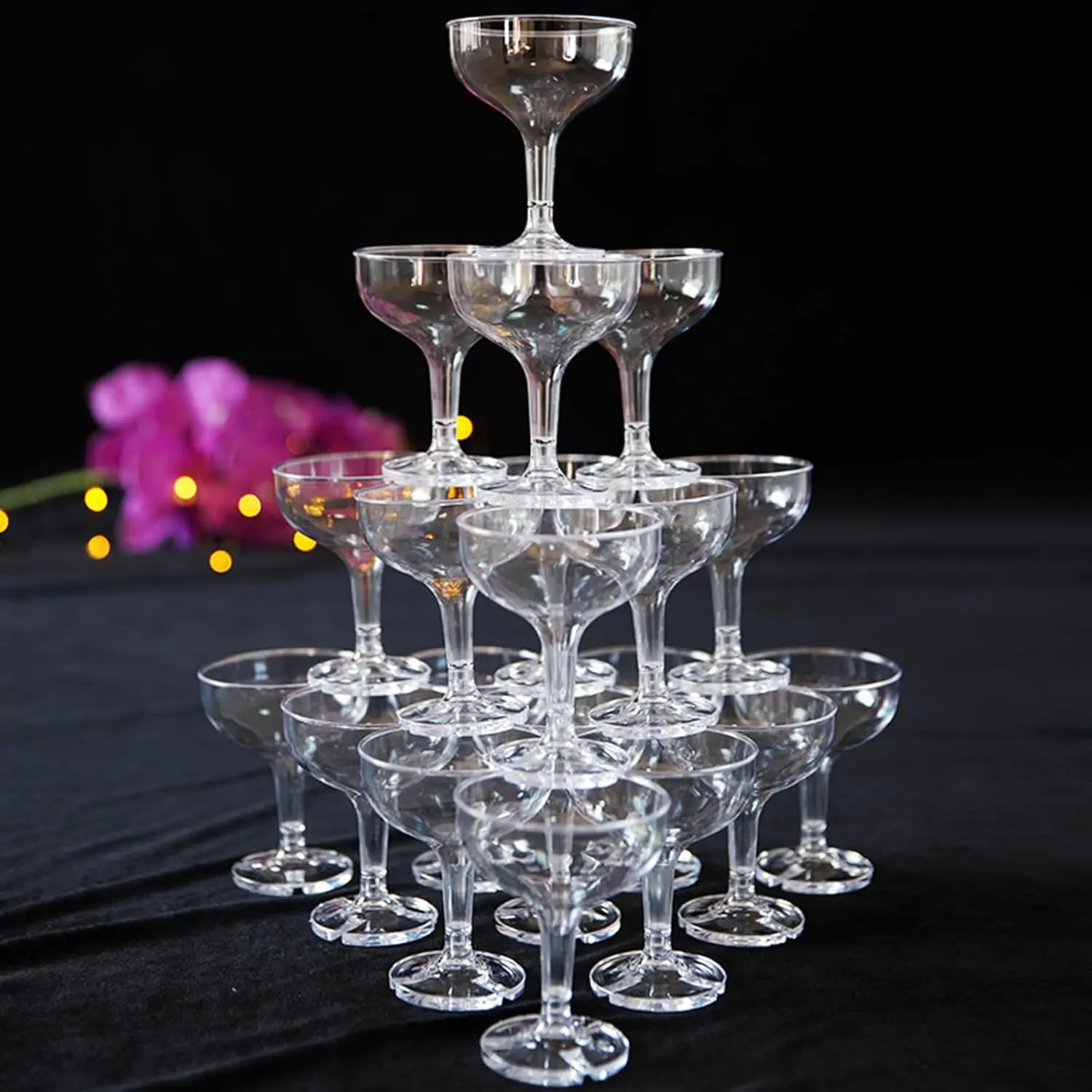 

40 PCS 5 Oz Clear Plastic Champagne Glasses, Disposable & Unbreakable