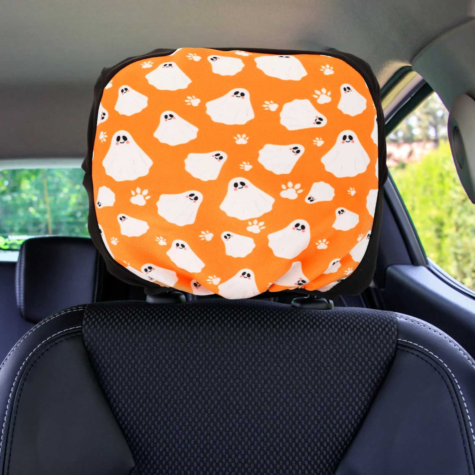 

2Pcs Car Headrest Cover Elegant Design Suitable Fit Dirt Protection Automotive Accessory Head Rest Cover Head Rest Hoodie