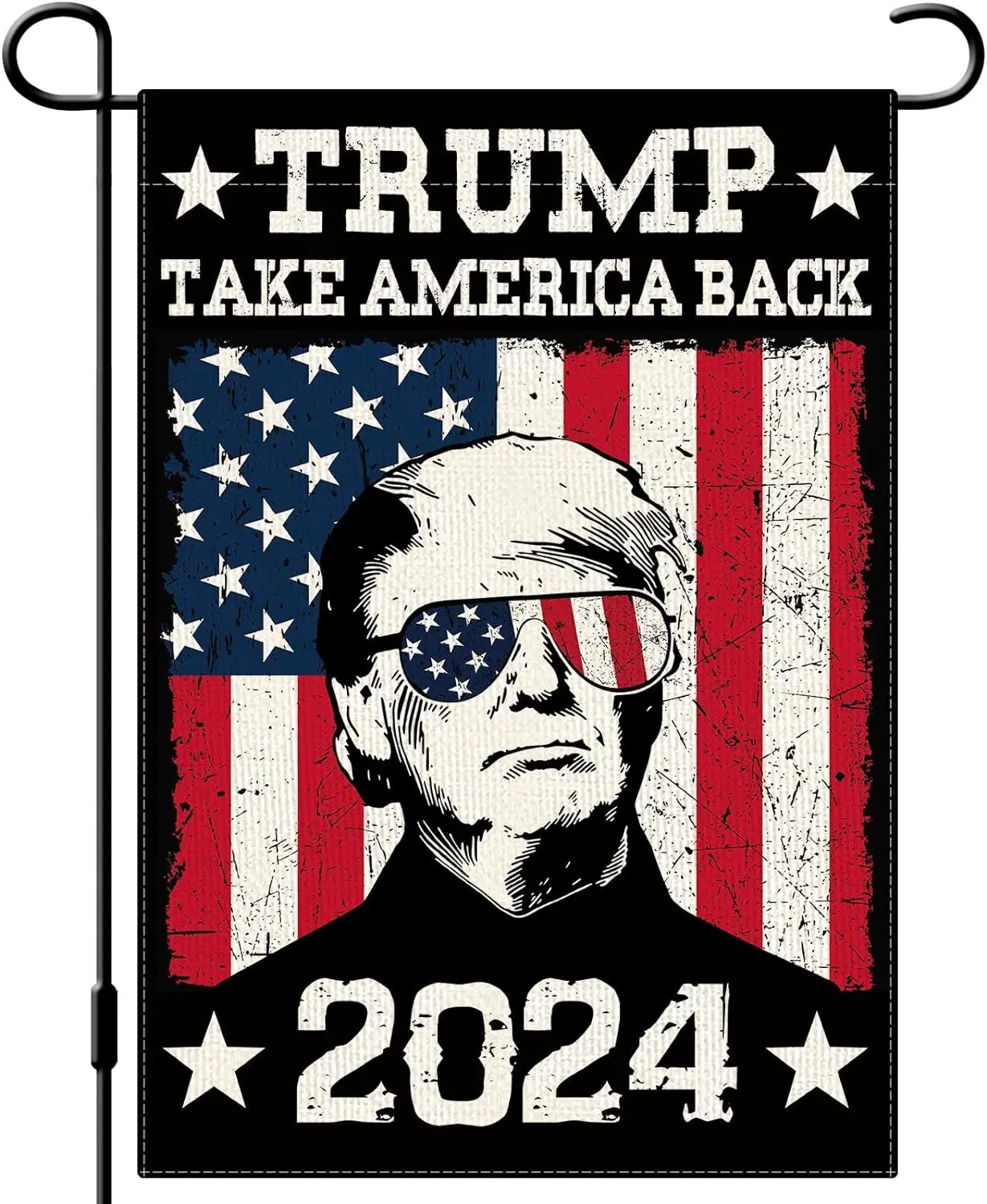 Trump 2024 Garden Flag Take America Back Garden Flag Rustic Vertical Double Sided Election Patriotic Outdoor Yard Decor