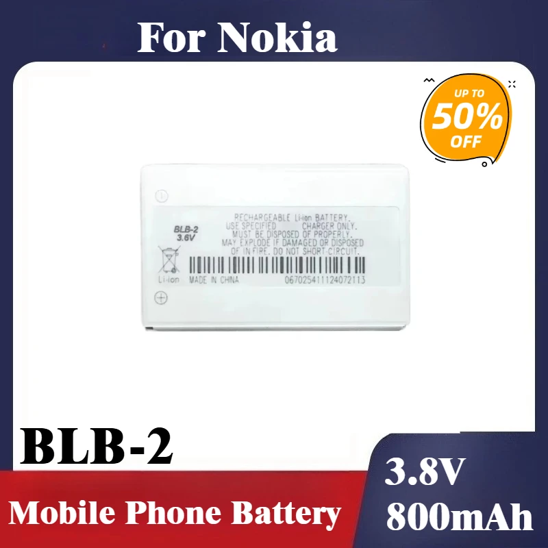 

800mAh BLB-2 Mobile Phone Battery For Nokia 3610 5210 6500 6510 6590 7650 8210 8250 8270 8290 8310 8390 8850 New High Quality