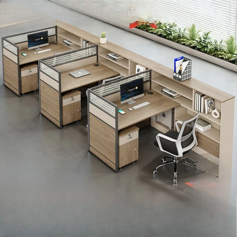 

Office desk and chair combination simple modern office partition staff table