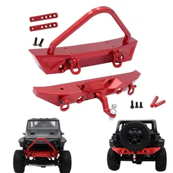 MN128 Metal Front Rear Bumper with Tow Hitch Shackles Winch Hole 1/12 RC Crawler MN128 MN 128 Upgrade Parts