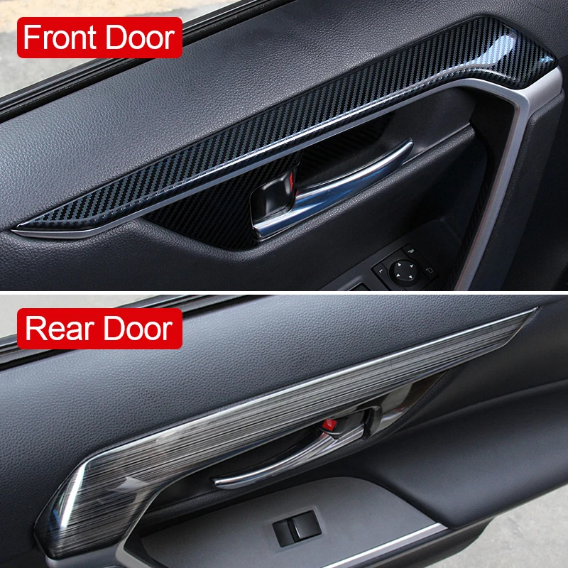 For Toyota RAV4 2019 2020 2021 2022 2023 2024 RAV 4 XA50 Hybrid Stainless Car Door Armrest Frame Strip Trim Cover Accessories