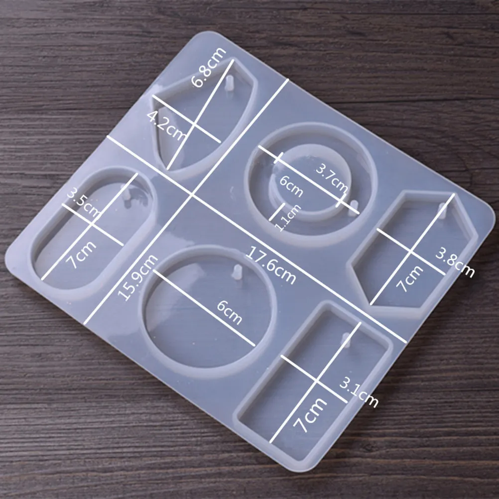 DIY Jewelry Silicone Resin Mould Set Flexible Reusable Pendant Mold with Built in Hanging Hole for Necklace Earring Bracelet