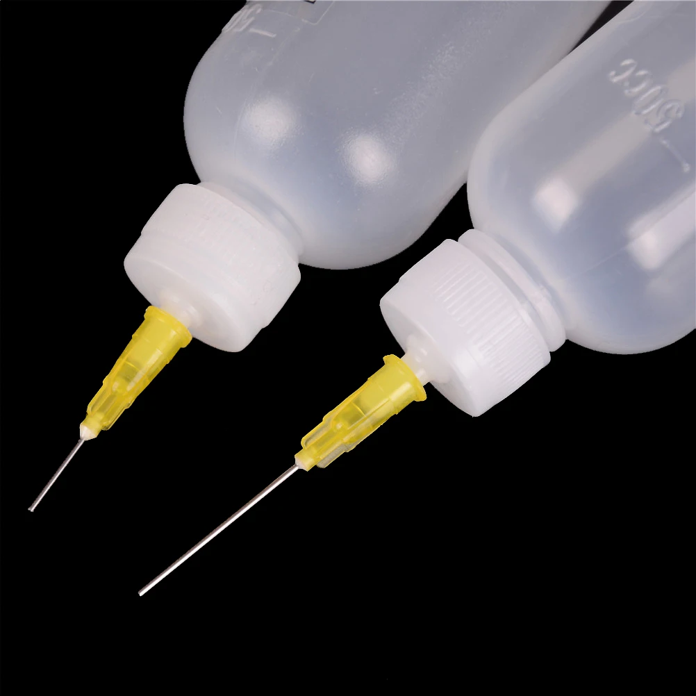 Needle Dispensing Bottle 50ml Needle Dispensing Bottle Alcohol Bottle Long/Short Needle For Dispenser Rosin Solder Flux Paste