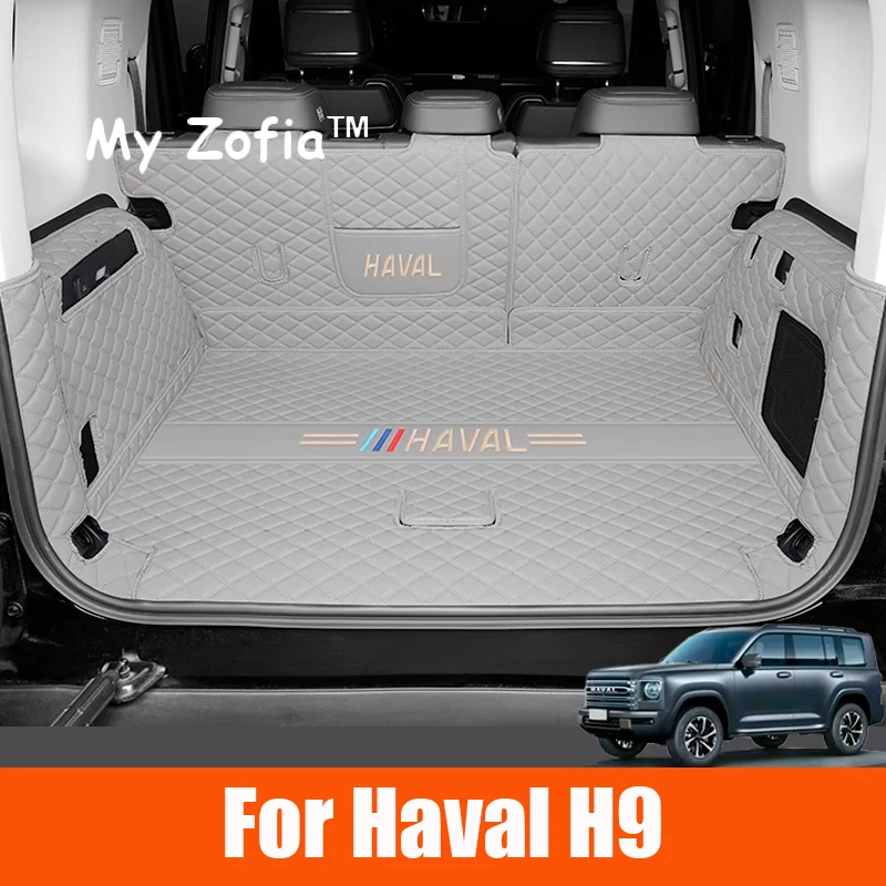 For Haval H9 2024 2025 2026 MKII Five seats Car Trunk Protection PU Leather Mat Waterproof Cargo Liner Boot Carpets Accessories