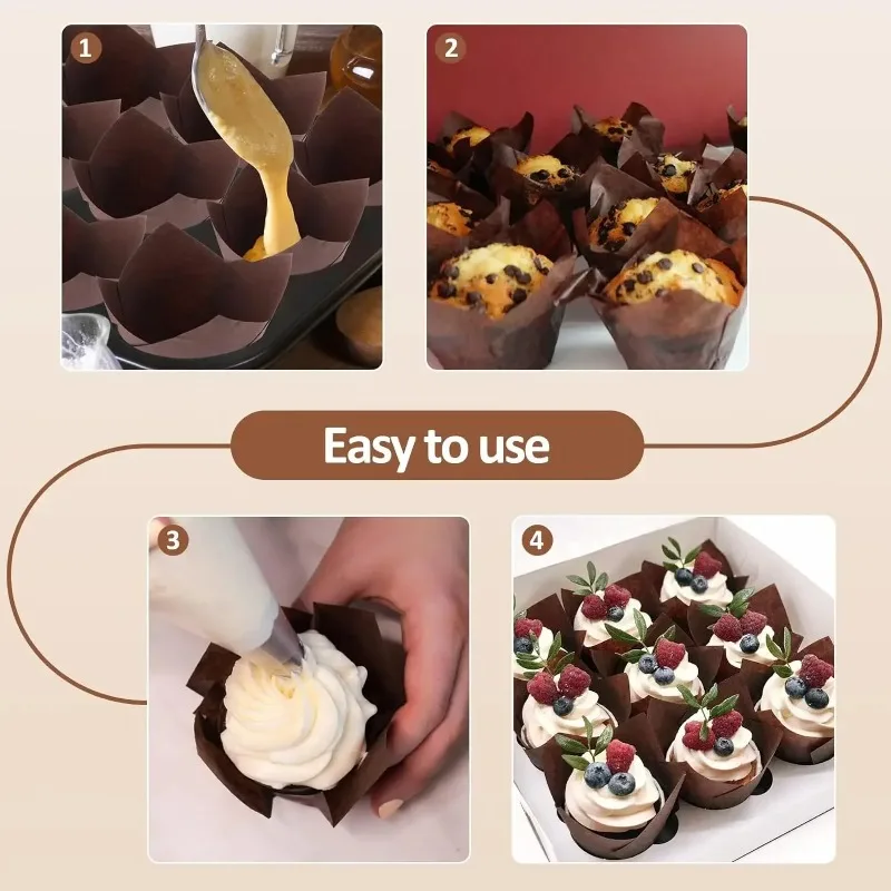 50pcs Newspaper Style Baking Cup Cupcake Liner Cupcake Wrapper Molde Cupcake Paper Cups Bakeware Tool for Wedding Birthday Party