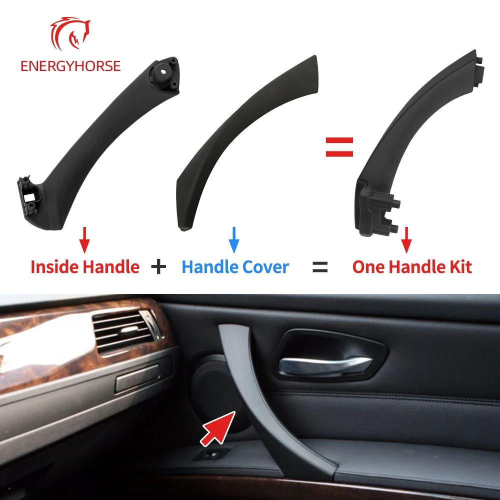 Maniglia interna per auto pannello porta interna Pull Trim Cover nero sinistro destro per BMW serie 3 E90 E91 316 318 320 325 328