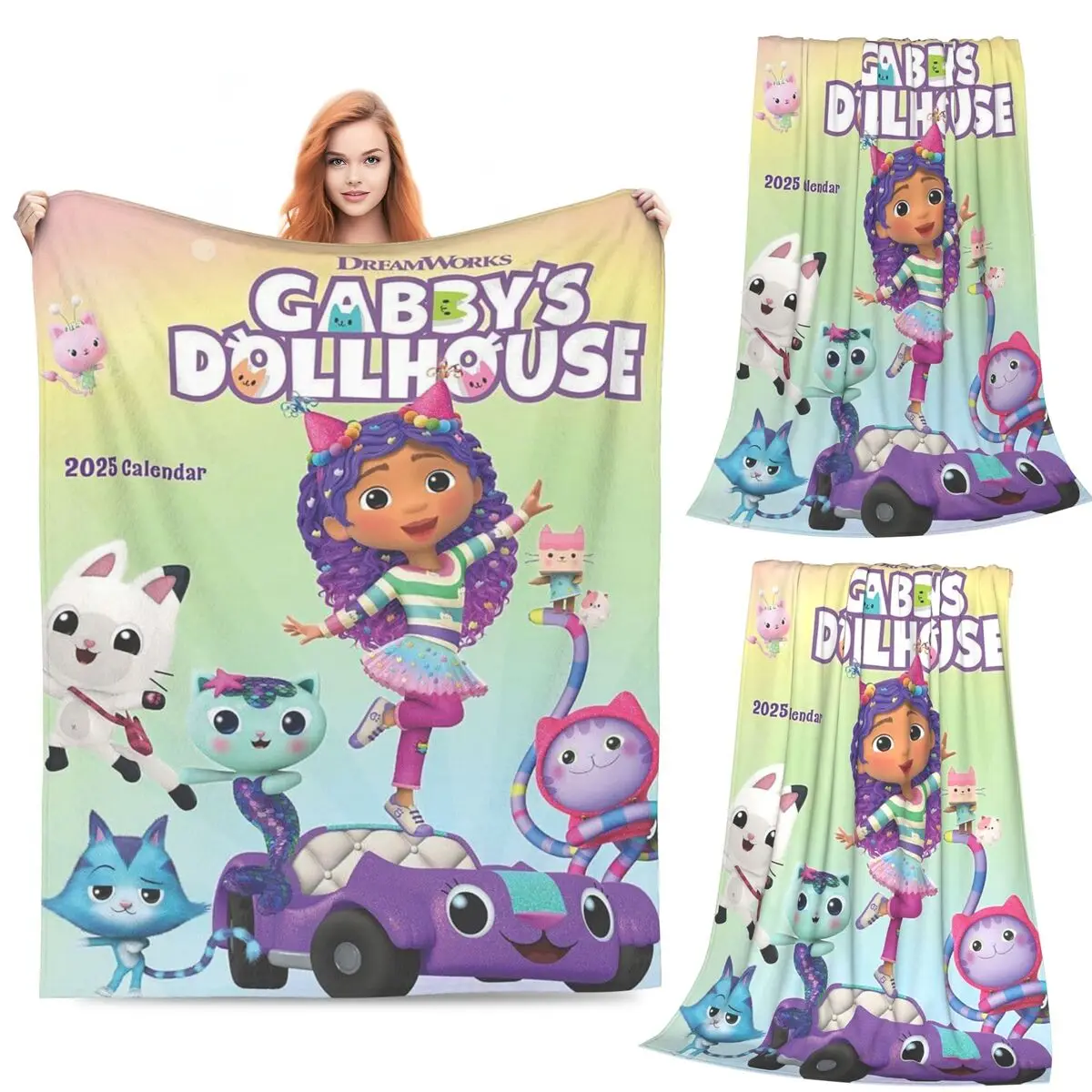 

Happy Camper Life Is Good Blanket Fleece Sofa Throw Blanket Multi-function for Couch Bedding Outdoor Throws Bedspread Quilt