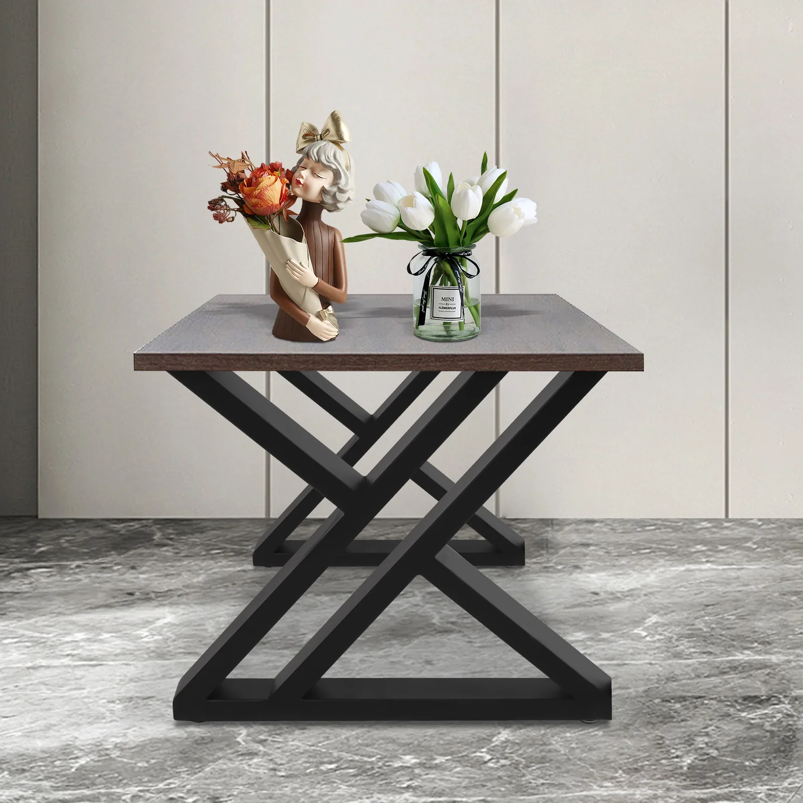 أرجل أثاث أنبوبية مربعة 16 بوصة 2 قطعة - أسود، عالي الجودة، مضاد للانزلاق، مناسب للتثبيت