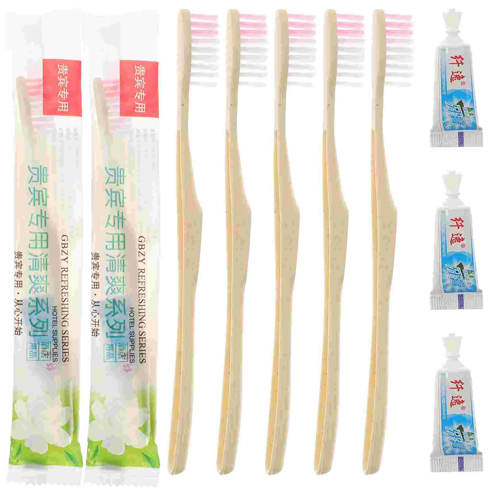 10 Pcs Toothbrush and Toothpaste Travel Toothbrushes Hotel Kit Bulk Individually Wrapped