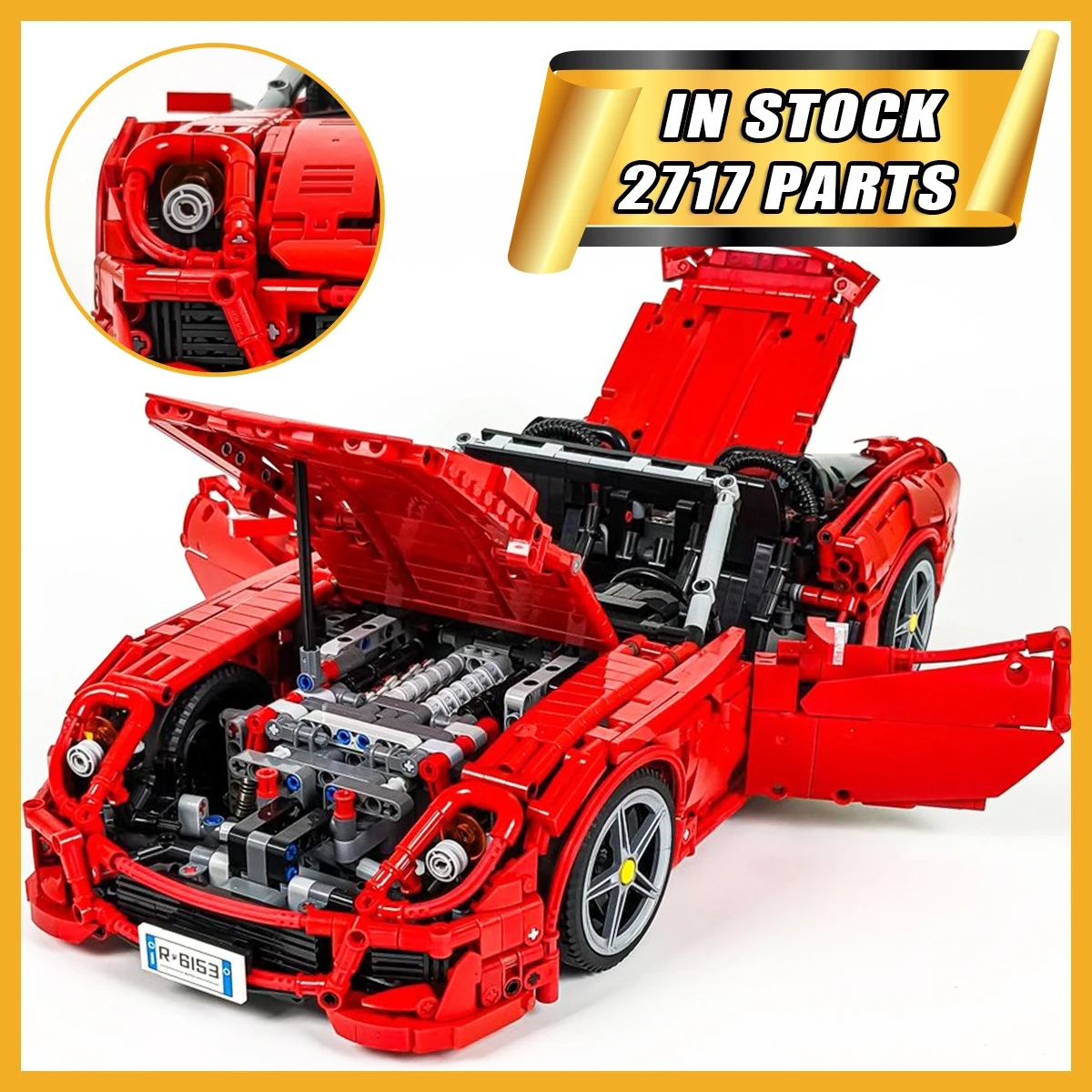 NEW MOC-183666 Supercar Building Block Model, DIY Assembly Racing Car Kit, Advanced Construction Toy Gift for Boy Adults & Teens