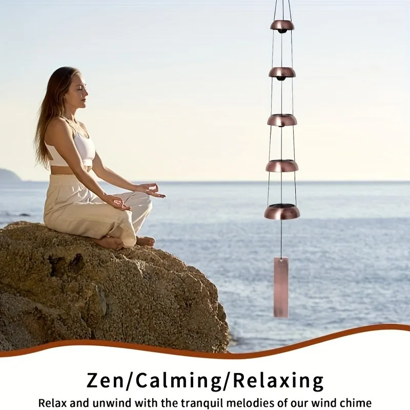 1 قطعة برج الرياح الرنين جرس مع معنى الميمون عنصر ديكور حديد عتيق للاستخدام المنزلي زخرفة معلقة