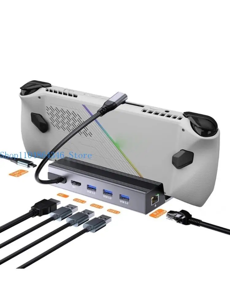 

5asd 6 in 1 Charging Hubs for ROG and SteamDeck Offers HDMI2.0 4K 60Hz Ethernet and USB Option