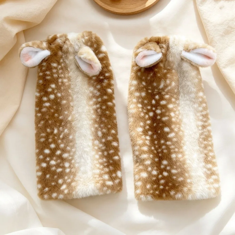 Soft Thickened Deer Ear Leg Warmers Versatile Boot Covers High Tube Foot Warmer Socks Winter