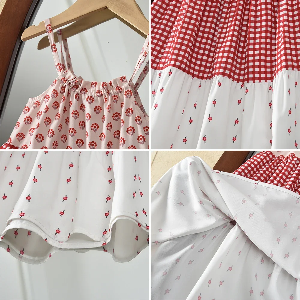 Bear Leader Koreanische Version Süße und Niedliche Mädchenkleidung Trägerkleid mit Karomuster und Patchwork Neue Sommer-Kinderkleidung – Detail 7