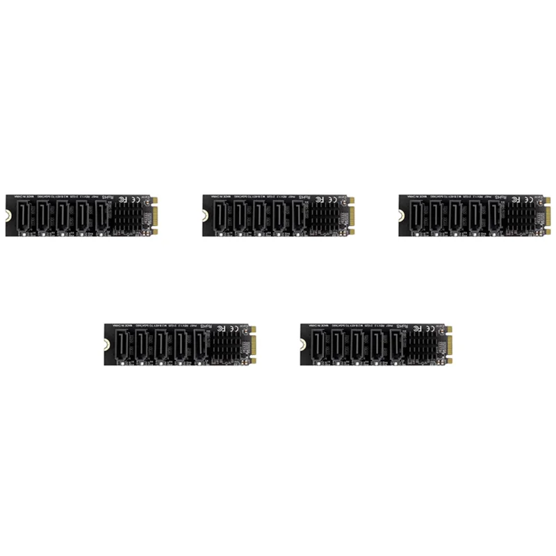 

EDT-5X M.2 NGFF B-Key SATA Изменение 5-портовой карты расширения Карта расширения 6 Гбит/с Чипсет JM575