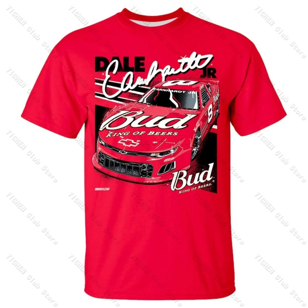 Motorcycle Racing Dale Earnhardt Jr. Jr Motorsports Official Team Apparel Budweiser Street Quick-Drying Breathable Men's T-Shirt