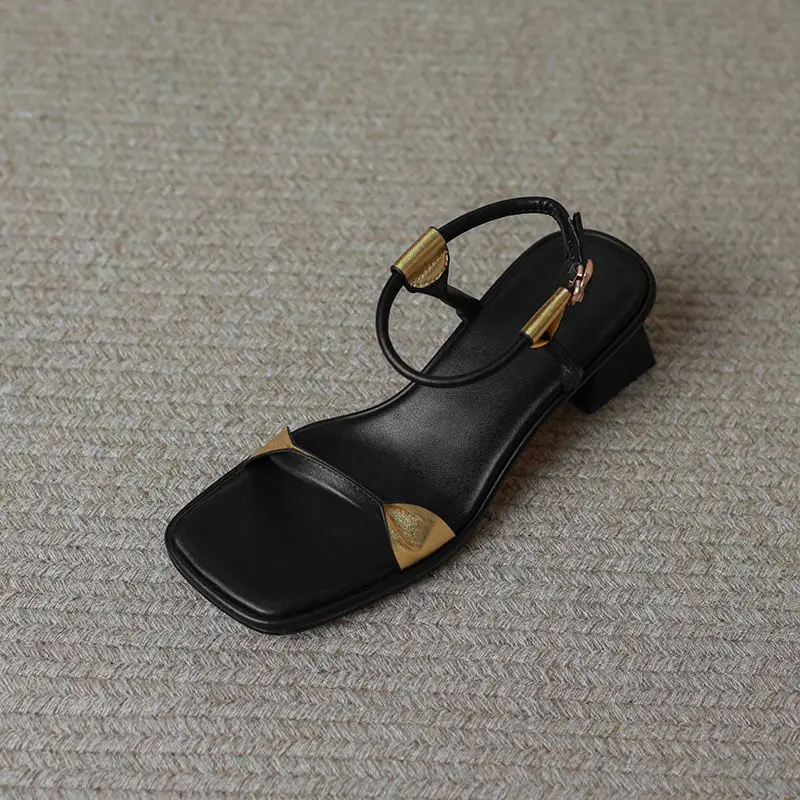 كرازينغ وعاء جلد الغنم كعب عالي مكتنز مشبك الأشرطة مكتب سيدة اللمحة تو فستان موجز مختلط اللون يؤرخ النساء الصنادل #4