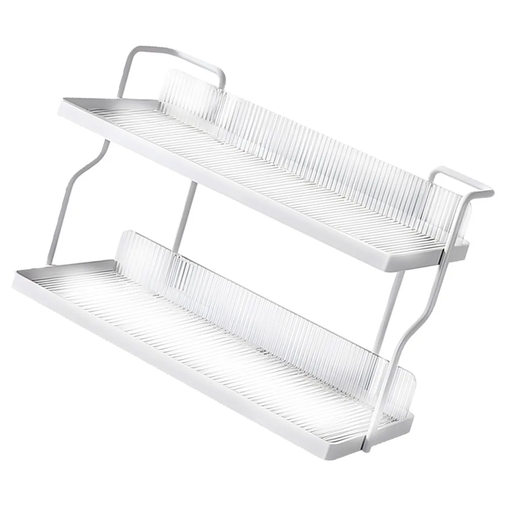 

Double-Tier Storage Rack 2-Tier Acrylic Carbon Steel Shelf For Bathroom Kitchen Countertop Organizer Spice Rack Toiletry