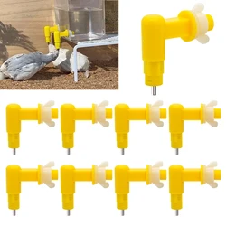 3/6/9pcs Poultry Chicken Nipple Drinker Automatic Rabbit Drinking Fountain 360° Pigeon Hamster Cage Pet Nipple Drinker