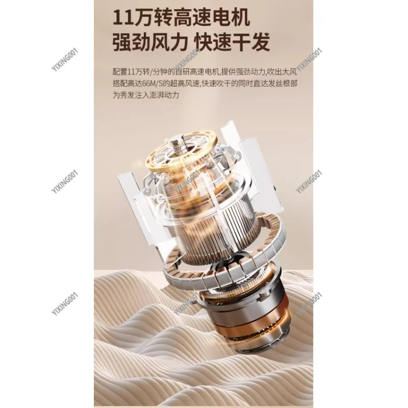 Low‑Noise Fast‑Drying Ionic Blow Dryer 3 Heat Settings Household Hair Dryer for Dormitory Home Travel Use