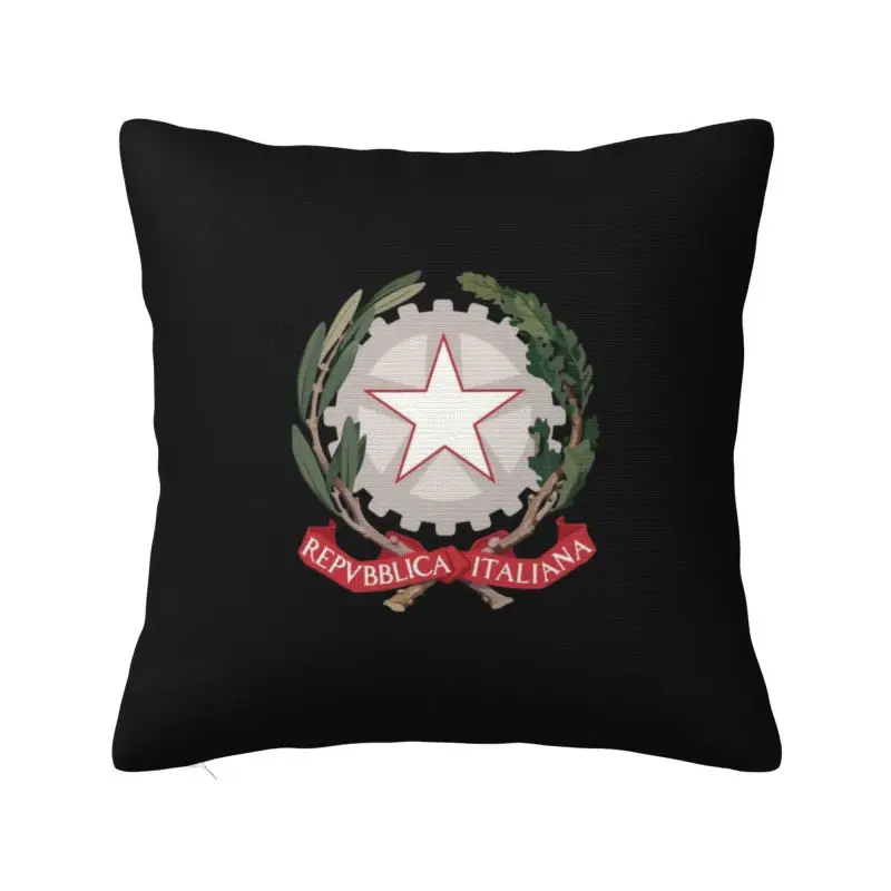 Custom Emblem Of Italys Pillow Case 45x45cm Italian Republic Cushion Cover Decoration Salon Square Pillowcase