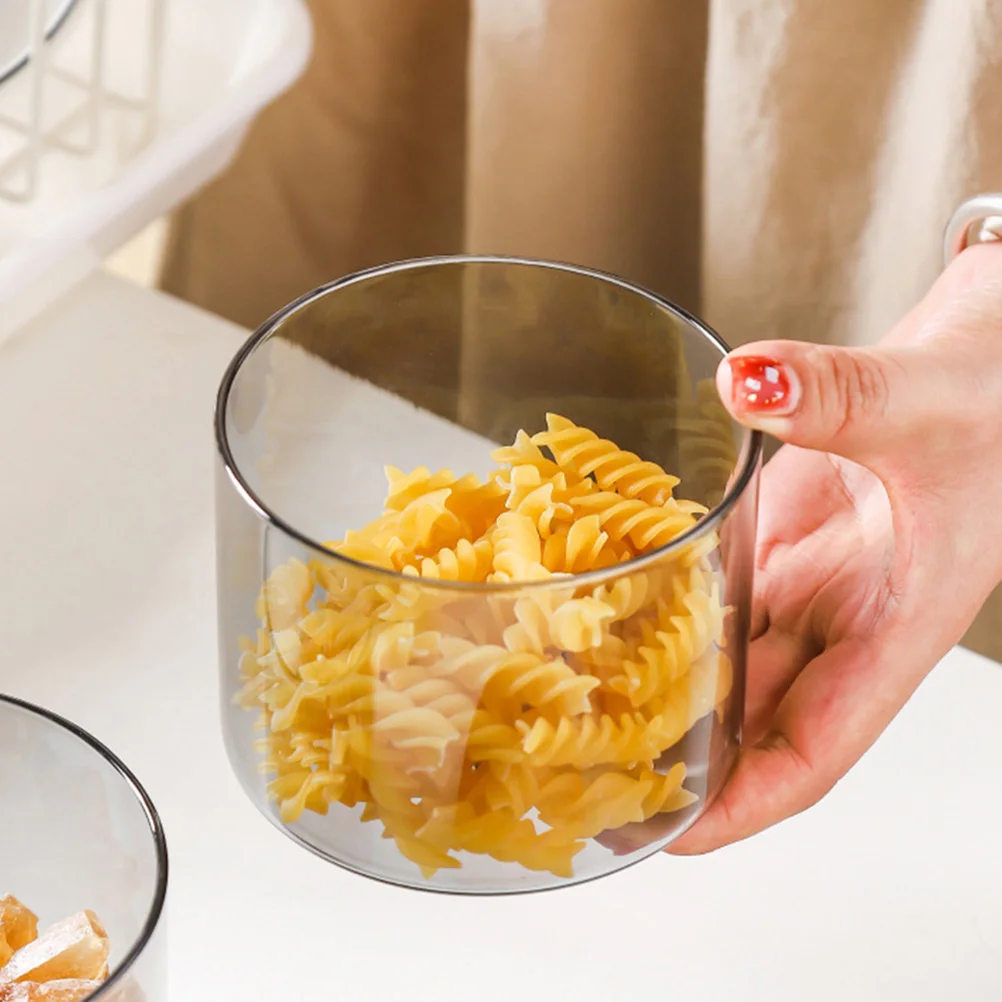 

1pc Snack Canister Airtight Seal Lid Food Storage Container Biscuit Grain Dry Food Jar Glass Coffee Sugar Container for Tea