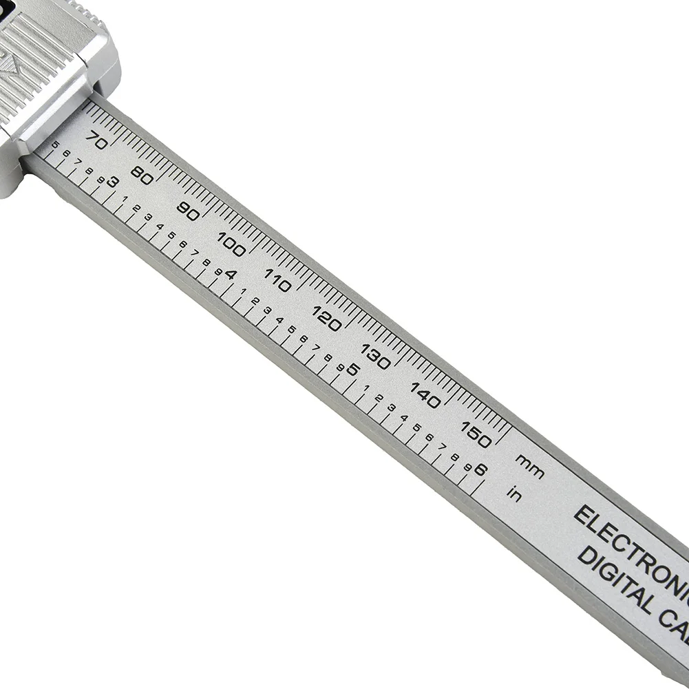 1* Ruler Electronic Caliper 0 ~150mm/0~6 Inches Gauge LCD Micrometer ON/OFF Plastic Vernier 0 ~150mm/0~6 inches 0.1mm/0.01inch