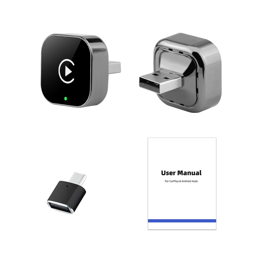 BEPOCAM 2-in-1 Kabelloses CarPlay Smart Mini Box Android Auto für OEM-Autoradios 5GHz WLAN Typ-C/USB Plug-and-Play CarPlay