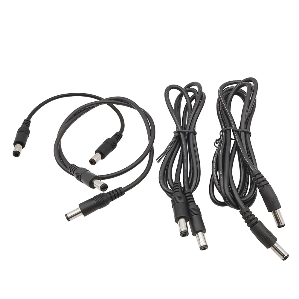 1Pcs DC Power Plug Extension Cable 5.5 x 2.1mm Male to Male Connector For CCTV Camera LED Strip Light Cord