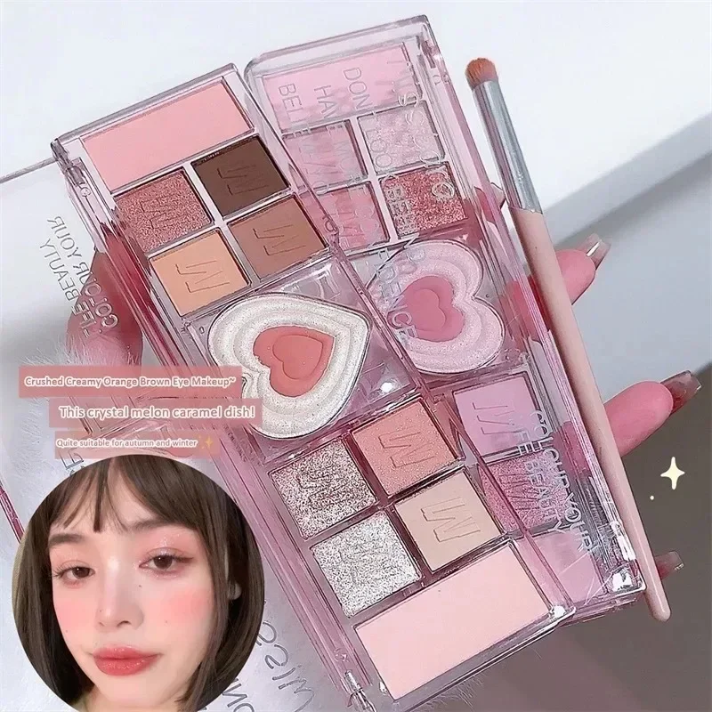 12 colori amore evidenziare ombretto Blush Palette multiuso cosmetici occhi pigmento polvere trucco piatto ombretto