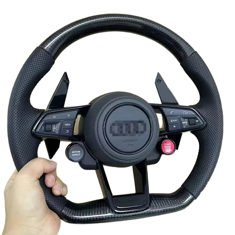 

Hot sale Carbon Fiber OEM Steering Wheels Push button start R8 Style Steering Wheel For MK3 A6 A7 TTRS TTS MK2 S3 R8