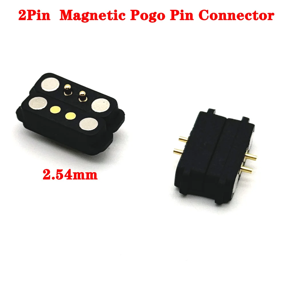 1Pair 1A Waterproof Magnetic Pogo Pin Connector 2 Pole Male Female 2.8mm/2.5mm Spring Load DC Power Socket 2Pin