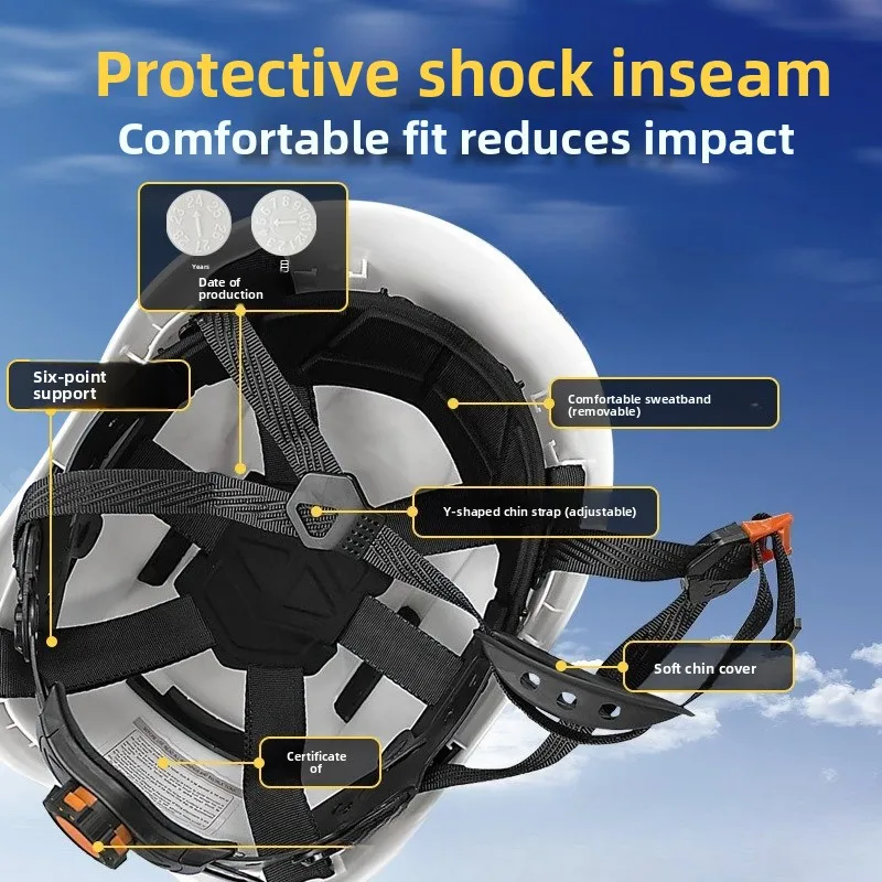 Construction Safety Helmets with Double Goggles Engineer Breathable ABS Work Cap Head Protection ANSI Climbing Rescue Cap