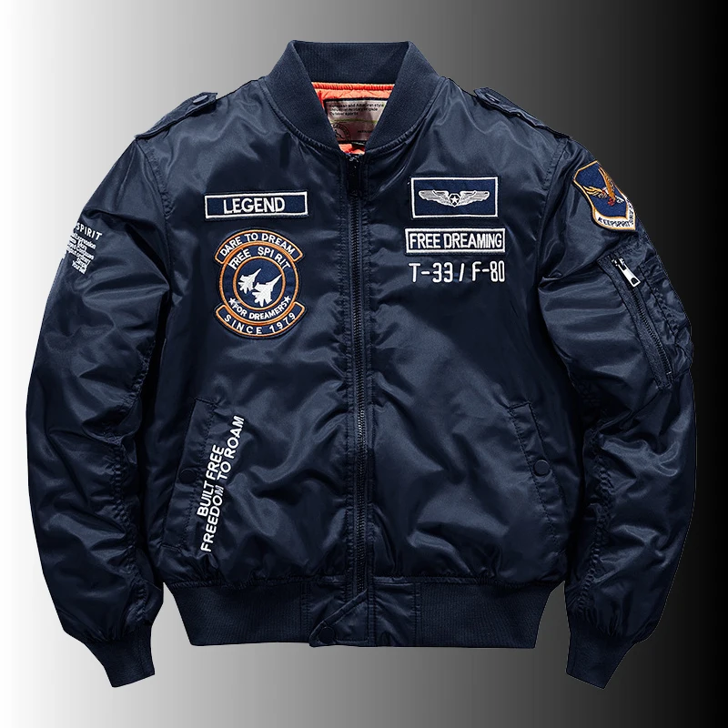 

Men's Winter Hip Hop Thick Warm Jacket Motorcycle Ma-1 Aviator Pilot Cotton Down Parka Male Baseball Bomber Jackets M-5XL