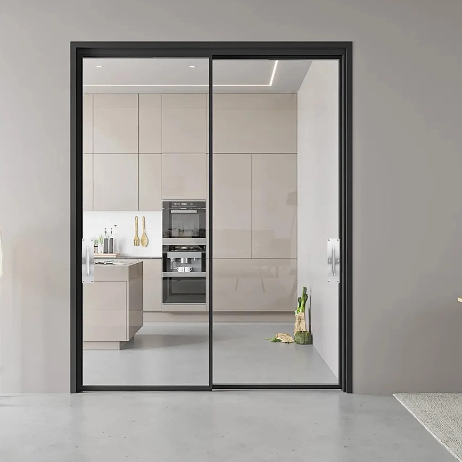 

2pcs Stainless Steel Rectangular Door Handle Pull Push Plate For Sliding Barn Closet Cabinet Garage Gate Patio Shower Commercial