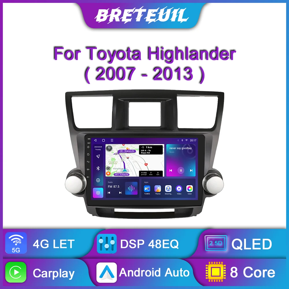 

Для Toyota Highlander 2007 2008 2009 2010 2011 2012 2013 Android Car Radio Multimedia Video Player Navigation GPS Carplay Touch Screen Auto Stereo