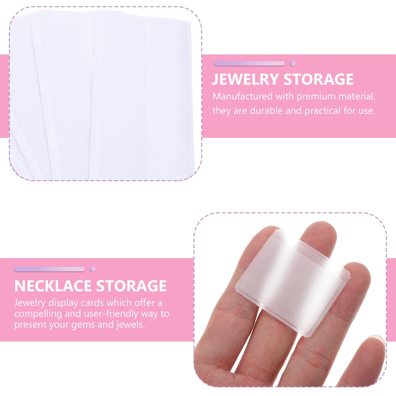 

100Pcs Necklace Display Cards Self-Adhesive Necklace Storage Bags Jewelry Chain Hanging Pouches Self-Adhesive Earring Cards Bags