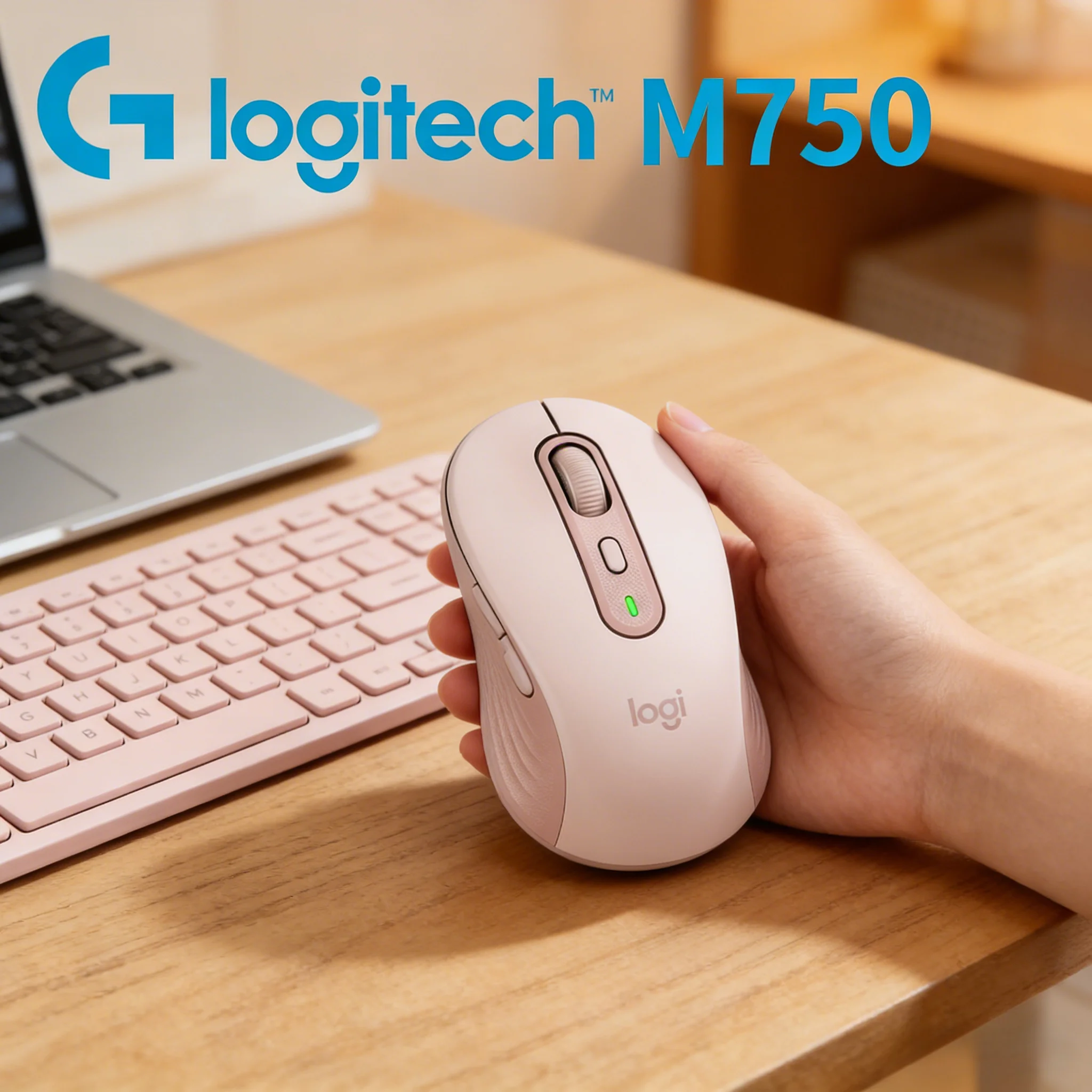 

Logitech M750 Signature Wireless Mouse Silent Click Bluetooth Dual Mode Ergonomic for PC Laptop Home Office